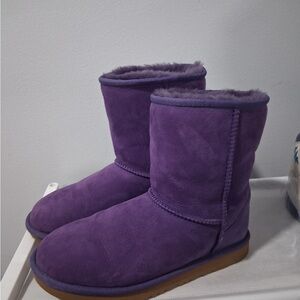 UGG Classic Purple Winter Rain Boots (Suede)